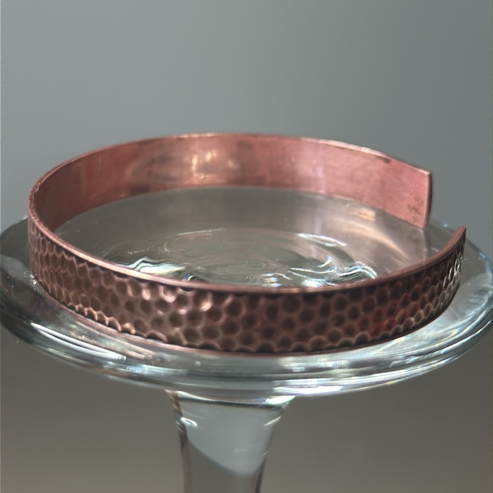 Hammered Solid Copper Bracelet 7 1/2” - image 1